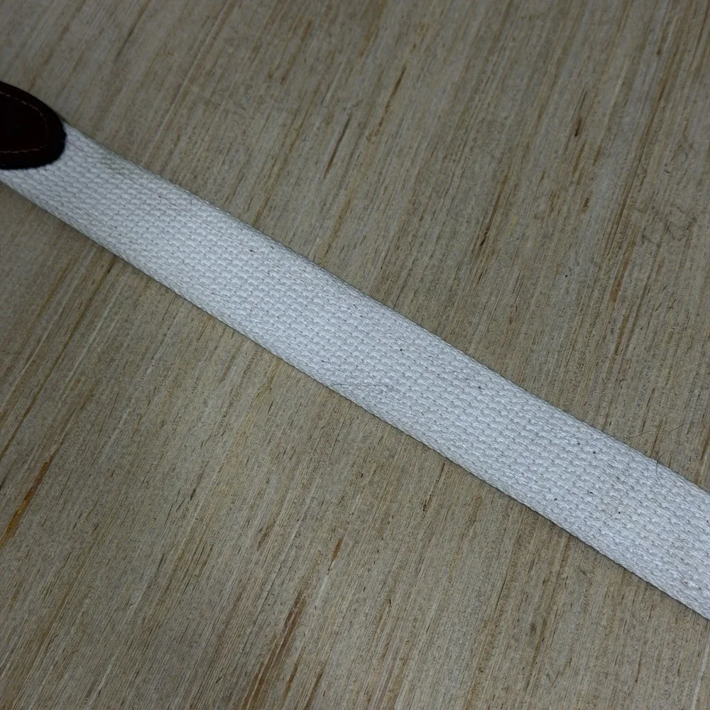 Vintage Zep Pro Belt 36 USA Sailboats Cream Cotton Brown Leather Brass Buckle